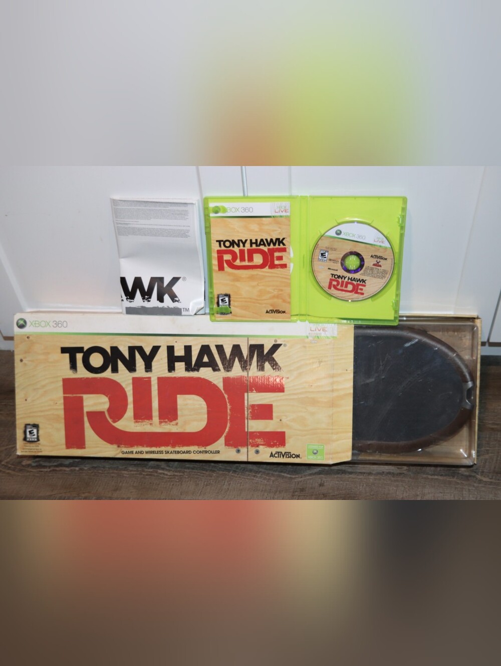 Tony Hawk Ride Xbox 360 Game + Wireless Skateboard Controller -